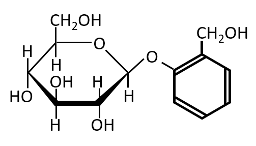 グルコースと2-ヒドロキシベンジルアルコールが結合