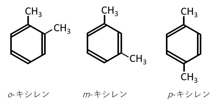 キシレンの構造式